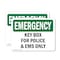 Signmission Key Box For Police And EMS Only!, 10 in W x Rectangle, Vinyl Decal OS-2PACK-EM-D-710-L-10341 - alternate 1